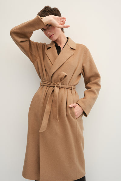 Long Camel Recycled Wool Robe Coat The Camel AYR