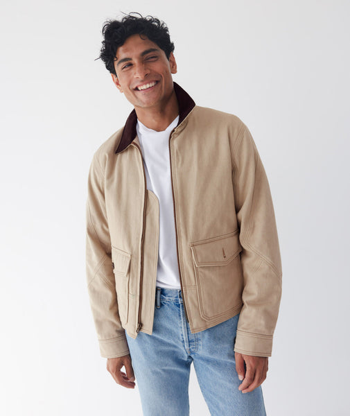 Classic Bomber Jacket in Cotton Twill Chino and Weatherproof