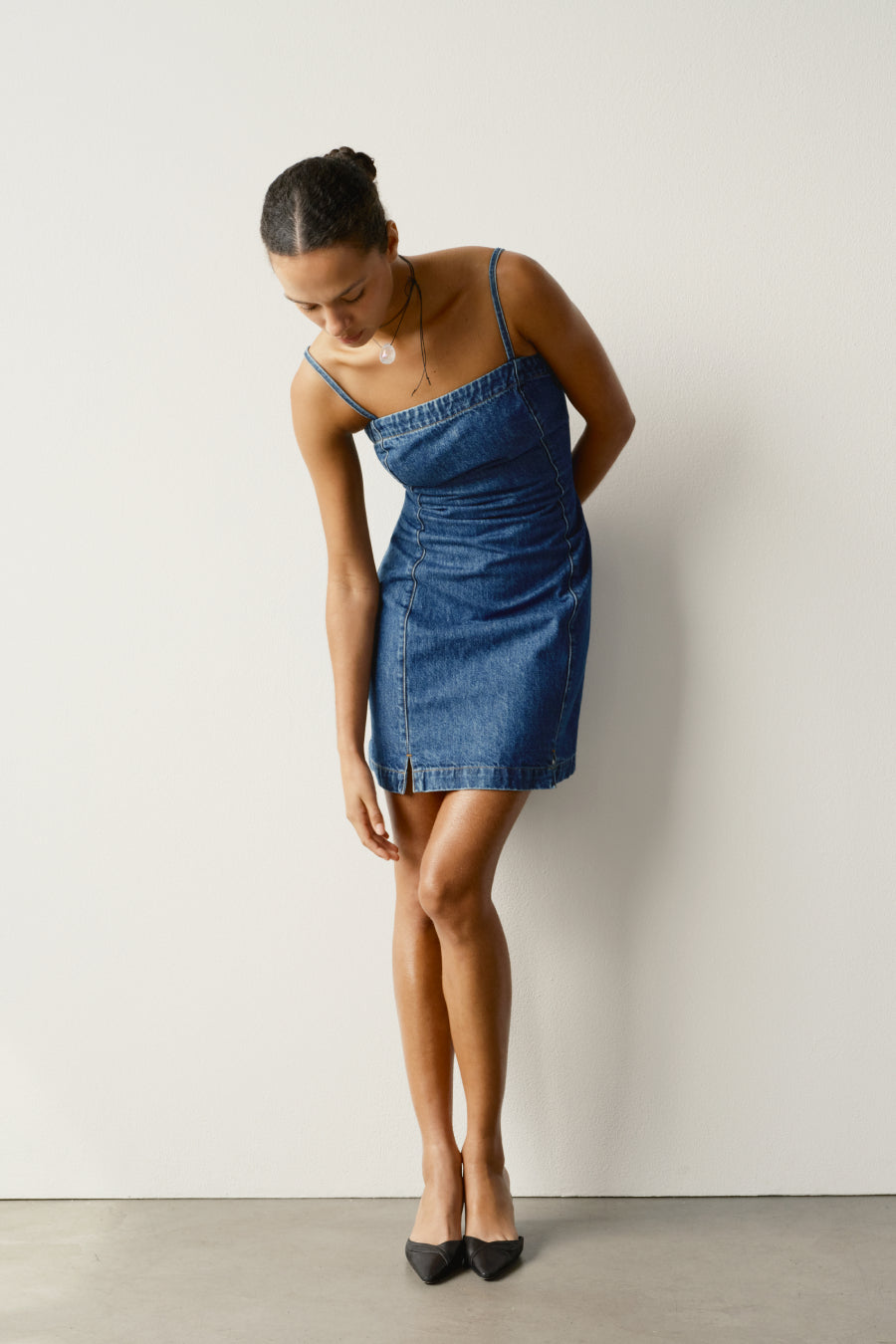 milano denim dress Premium Mini - The Charm Optional belt Color:LILAC MULTI Mini dress LowStock:43254095511603 Strapless Ruched Chiffon A-Line
