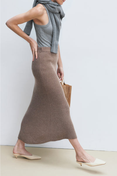 Premium Cashmere Sweater Skirt - The Megaluxe - AYR