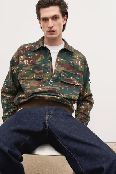 Garment Dyed Italian Cotton Linen Anorak Jacket - The Sideliner - AYR Garment Dyed Italian Cotton Linen Anorak Jacket - The Sideliner - AYR