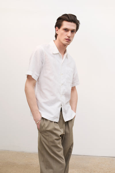 Mens Short Sleeve Cotton-Linen Shirt - The Summerday in Solid - AYR Mens Short Sleeve Cotton-Linen Shirt - The Summerday in Solid - AYR