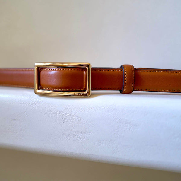Women's Wave Edge Hip Belt - Cognac  Italian Leather Belt – sourceapparel