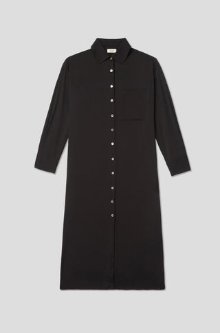 The Deep End Dress – Black heavyweight silk