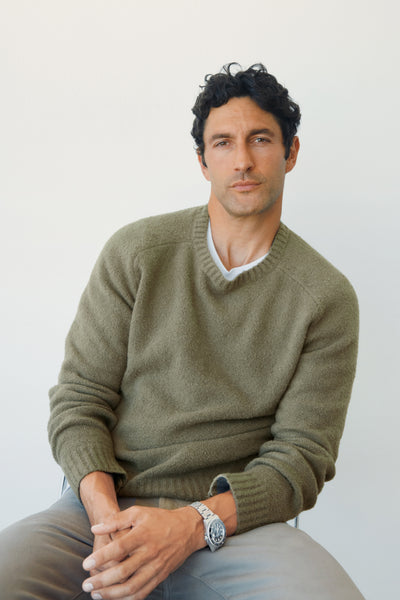 Textured Cotton Blend Sweater