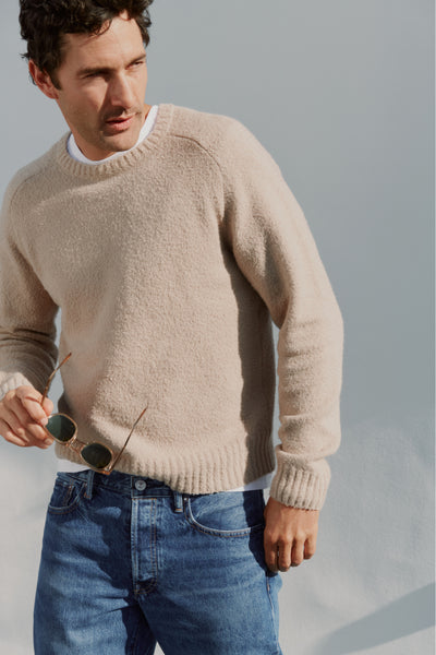 Textured Cotton Blend Sweater