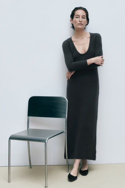 Midi Length Italian Boucle Sweater Dress