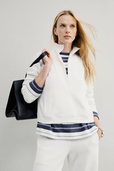 Women's Premium Ribbed Pima Cotton Zip Sweatshirt