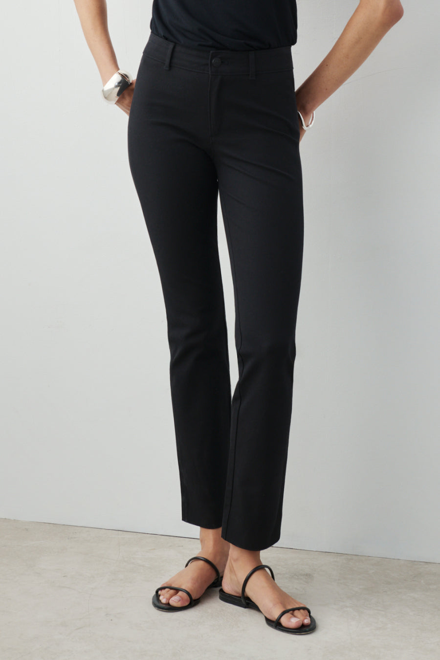 ayr Cotton and Elastane Bi-Stretch Black Pants - The Daily Dose