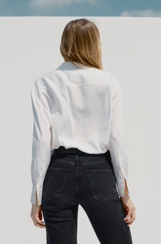 The Deep End – Soft white heavy silk