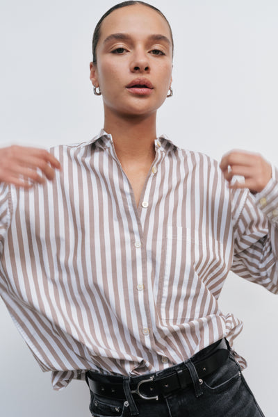 Striped Oxford Shirt with Long Sleeves