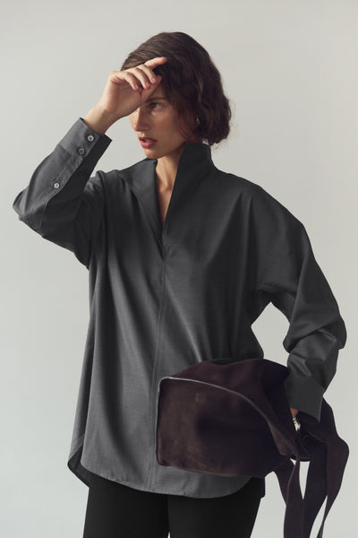 Premium Women's Collared Wool Tunic