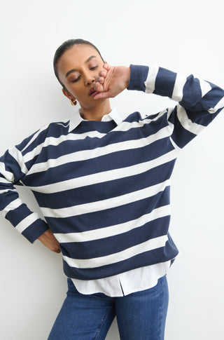 The Early Mornings Tee – Baltic stripe