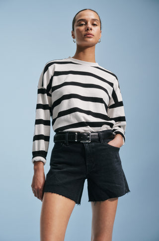 The Early Mornings Tee – Magpie stripe