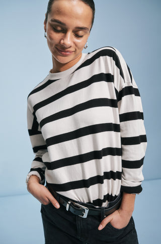 The Early Mornings Tee – Magpie stripe