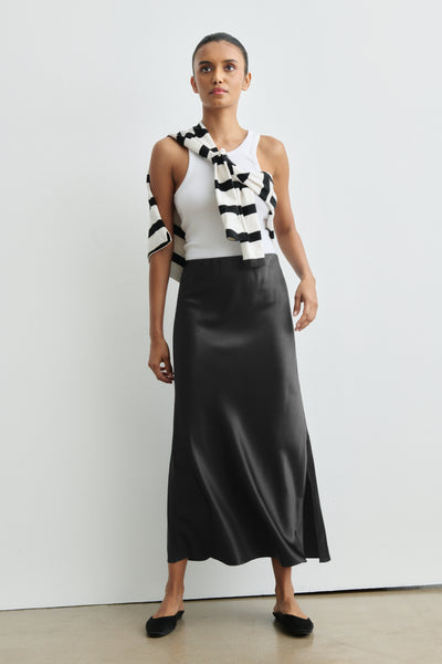 Premium Silk Charmeuse Slip Skirt