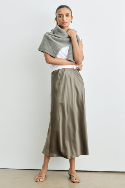 Premium Silk Charmeuse Slip Skirt from AYR - $275