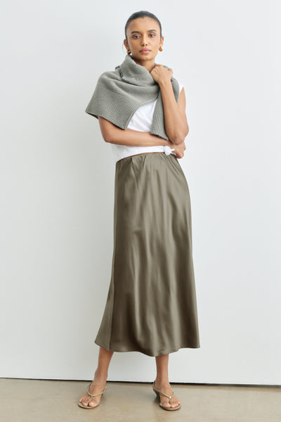 Premium Silk Charmeuse Slip Skirt from AYR - $275