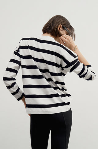 The Early Mornings Tee – Magpie stripe