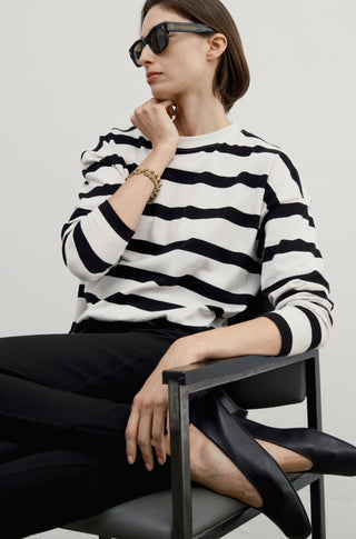 The Early Mornings Tee – Magpie stripe