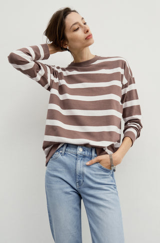The Early Mornings Tee – Shiitake stripe