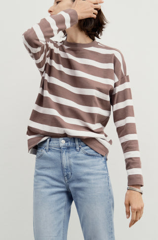 The Early Mornings Tee – Shiitake stripe