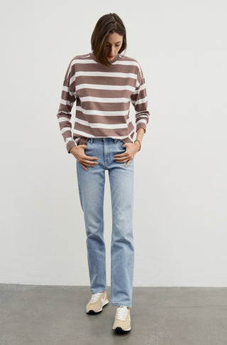 The Early Mornings Tee – Shiitake stripe