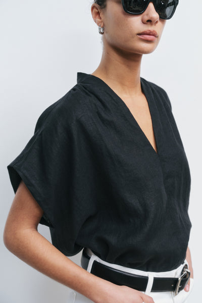 Premium Women's Irish Linen V Neck Blouse