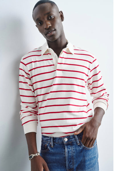 Long Sleeved Knit Rugby Shirt