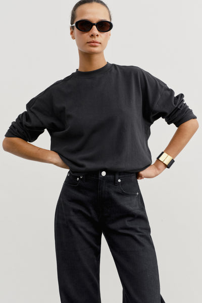 Premium Cotton Long Sleeve Cropped T from AYR - $125