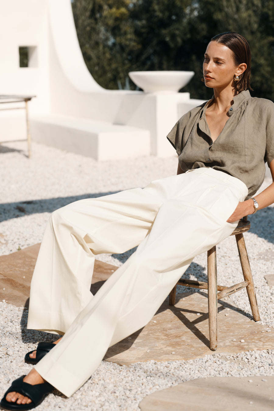 ayr Women's Premium Pleated Wide Leg Pant - The Honors