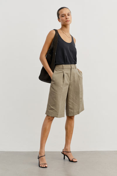 Premium Relaxed Silk Linen Trouser Short from AYR - $265