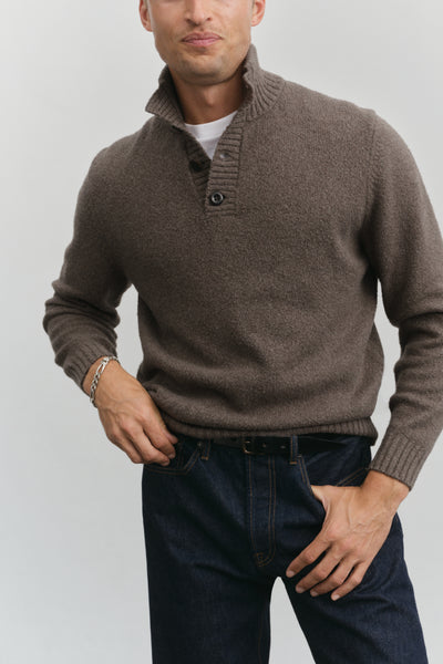 Premium 1/4 Placket Italian Cotton Sweater