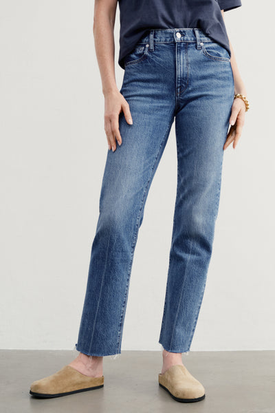 Cropped Straight Leg Comfort Stretch Jeans
